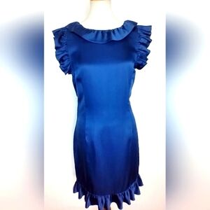 MISE EN SCENE BY RUFFIAN BLUE SILK RUFFLE DRESS